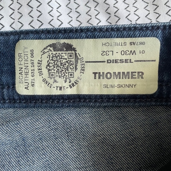 Diesel Thommer Men's Slim-Skinny Jeans W30 x L32 087AS (Blue) - Picture 9 of 15